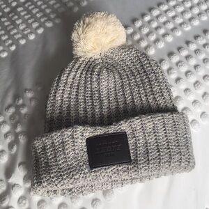 Hitwear Knit Pom-Pom Beanie - Cream and Grey